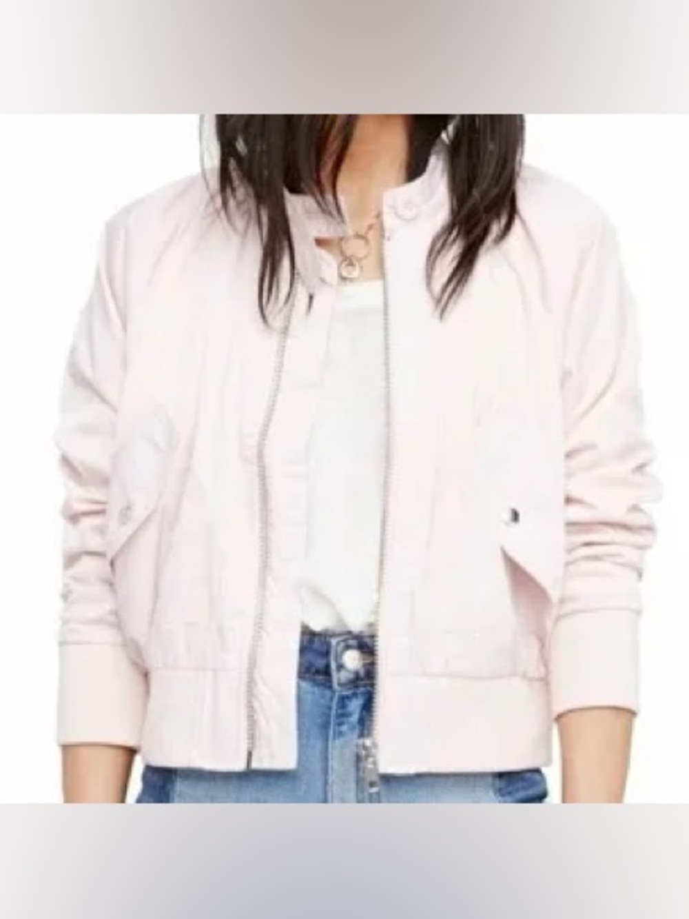 Free People Pink Midnight Bomber Jacket Woman’s Size XS